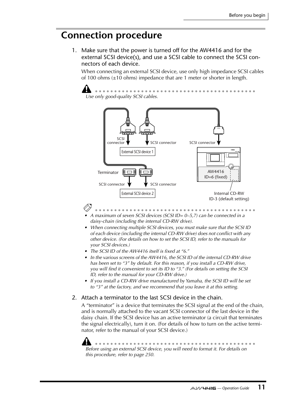 Connection procedure | Yamaha AW4416 User Manual | Page 25 / 280