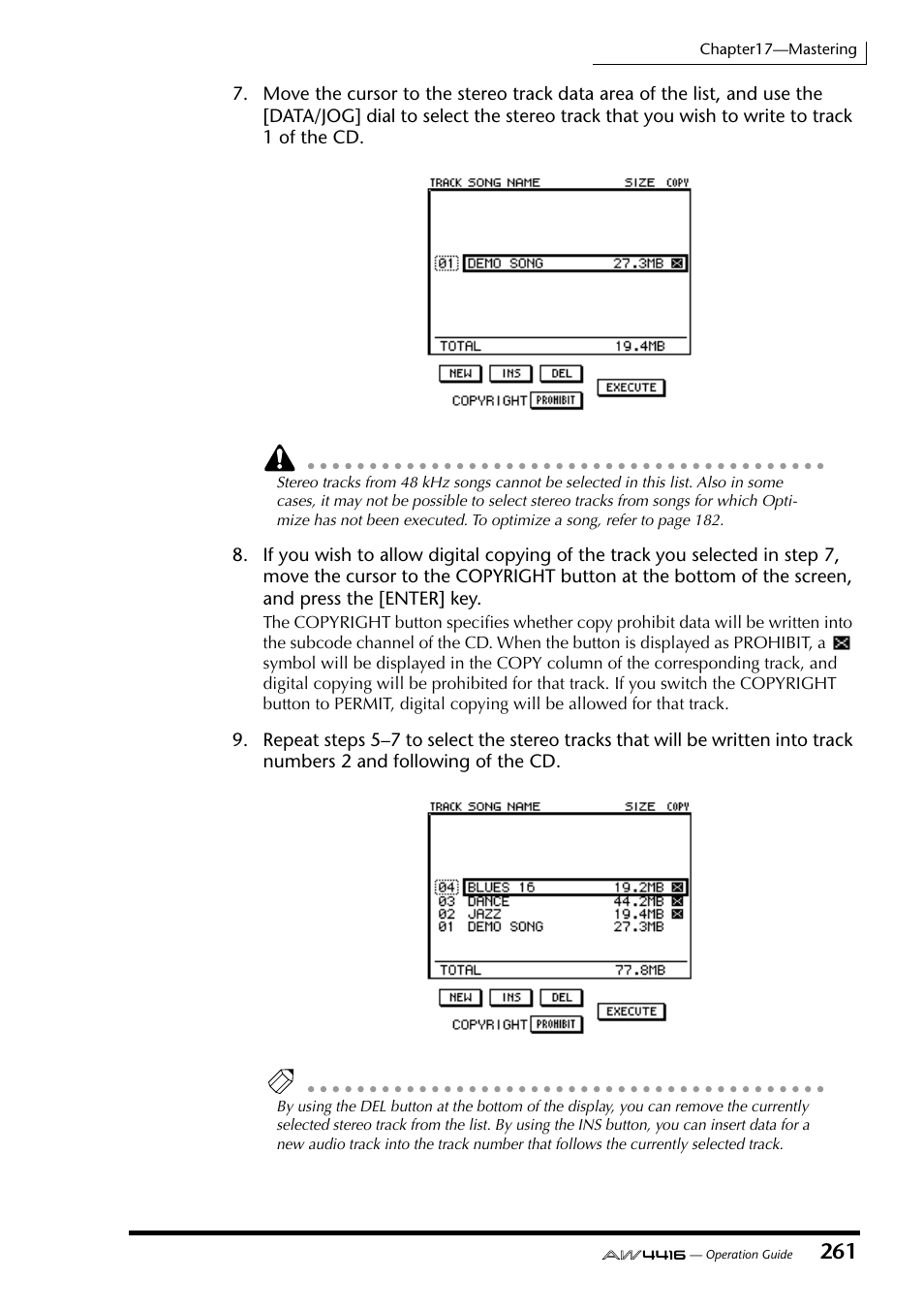 Yamaha AW4416 User Manual | Page 271 / 280