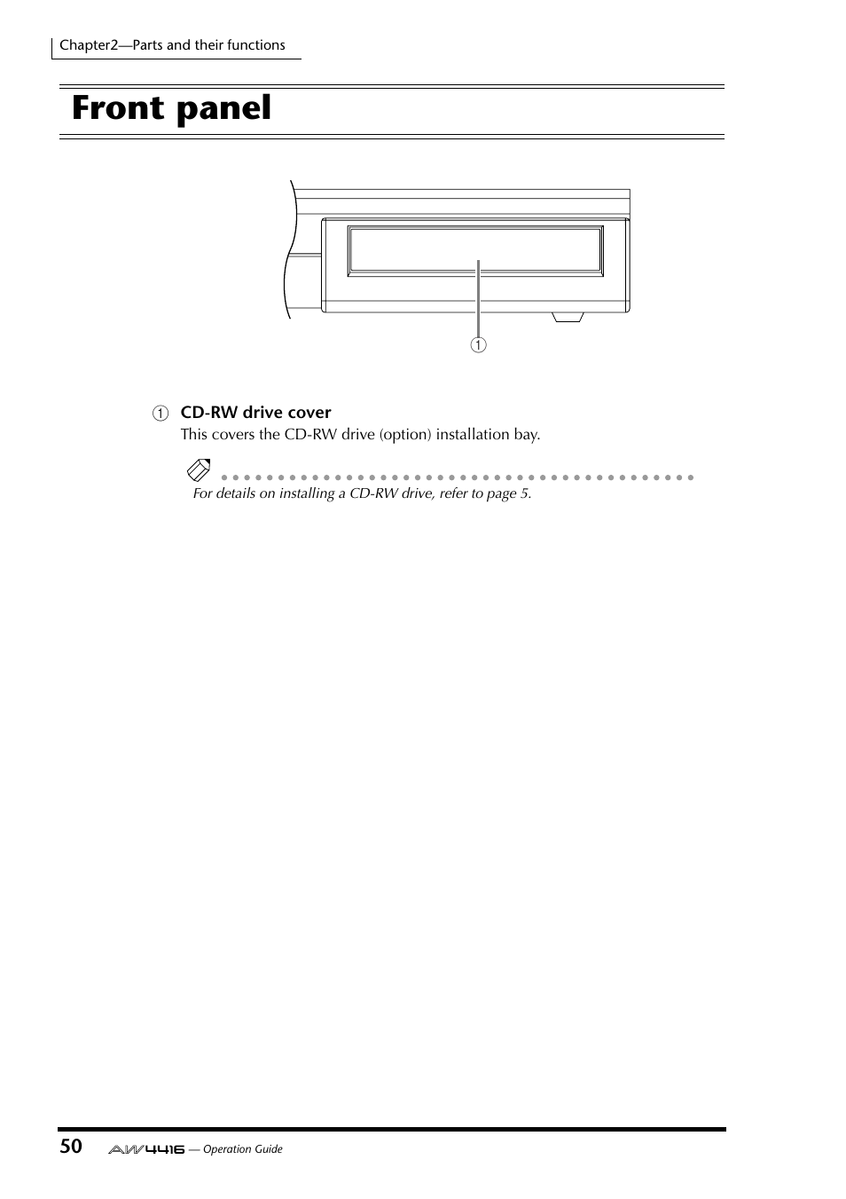 Front panel | Yamaha AW4416 User Manual | Page 64 / 280