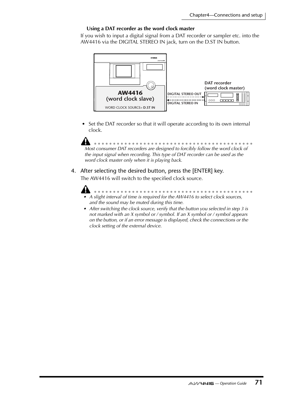 Aw4416 (word clock slave) | Yamaha AW4416 User Manual | Page 85 / 280