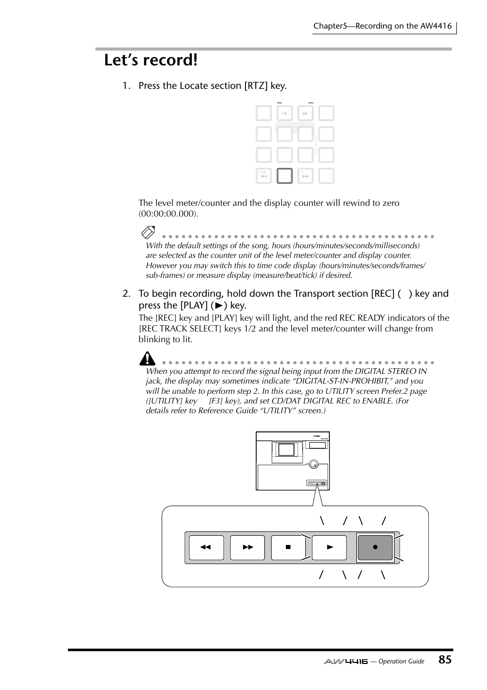 Let’s record | Yamaha AW4416 User Manual | Page 98 / 280