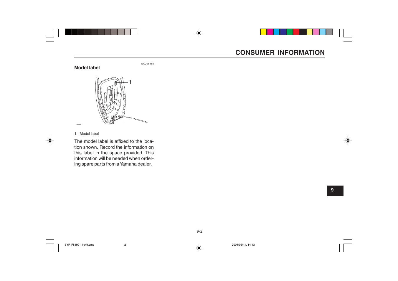 Consumer information | Yamaha YJ125T User Manual | Page 69 / 76