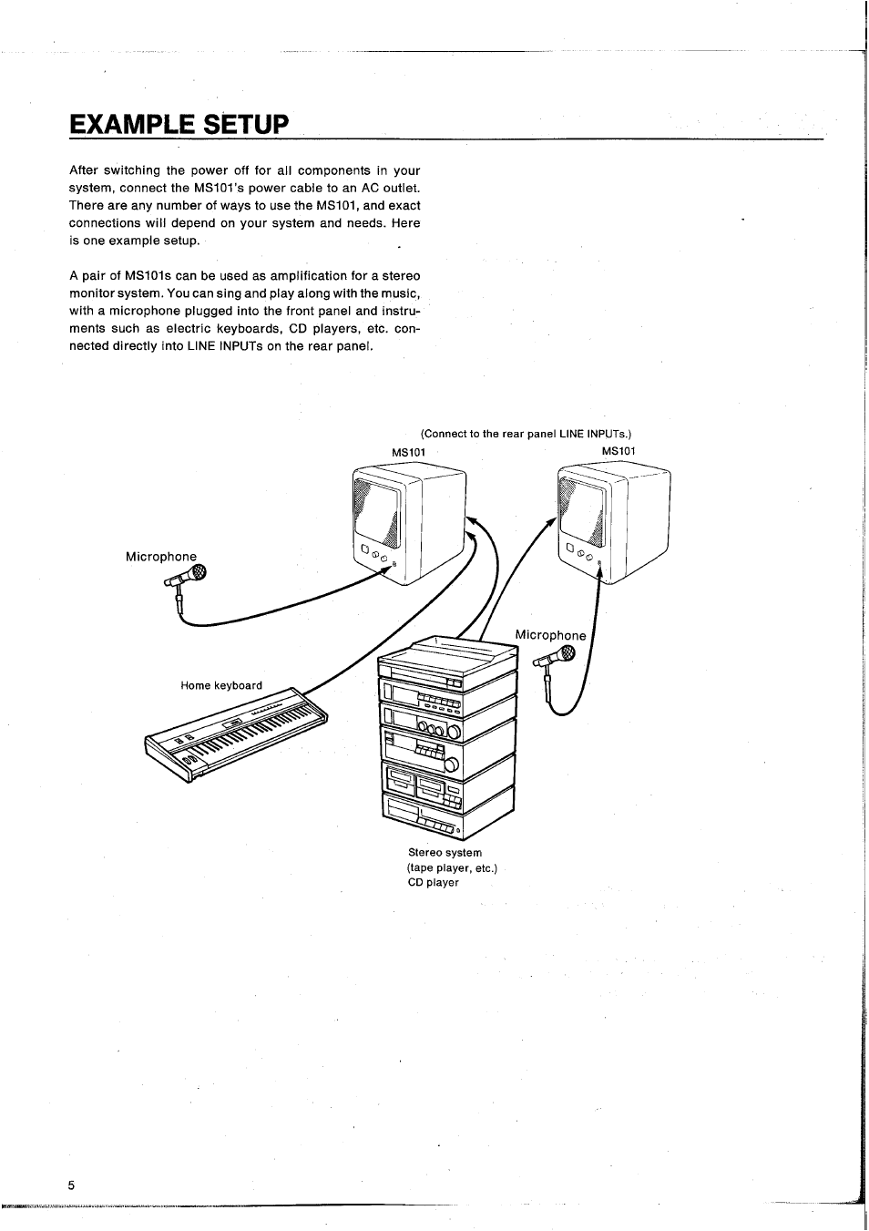 Example setup | Yamaha MS101G User Manual | Page 6 / 28