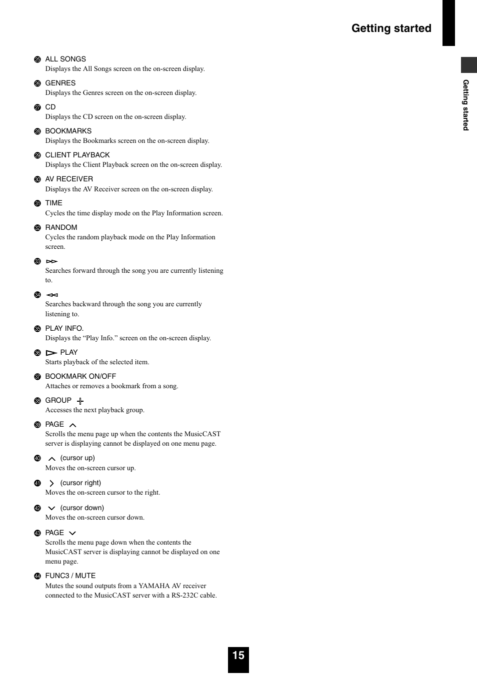 Getting started 15 | Yamaha mcx-1000 User Manual | Page 15 / 148