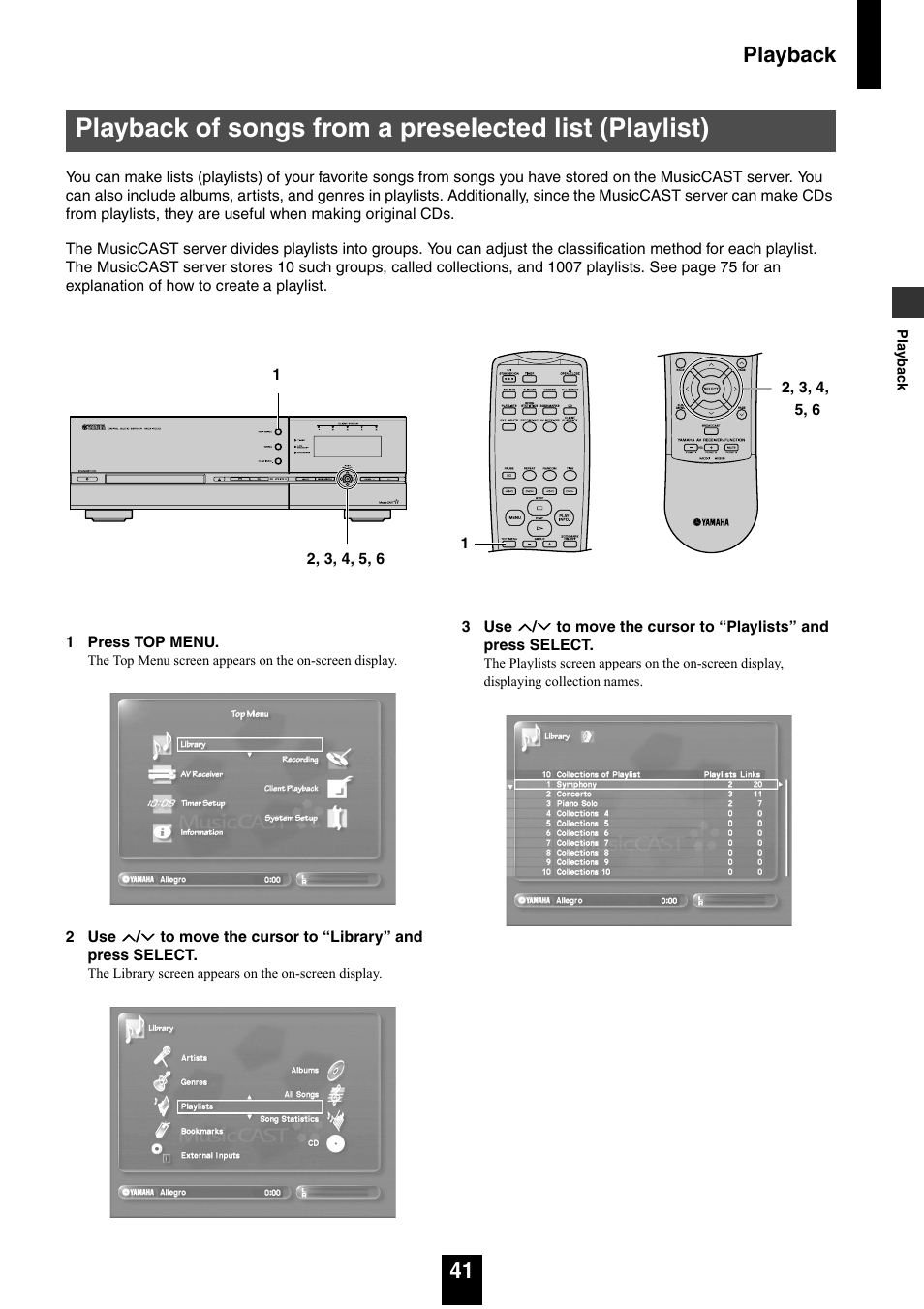 Playback 41 | Yamaha mcx-1000 User Manual | Page 41 / 148