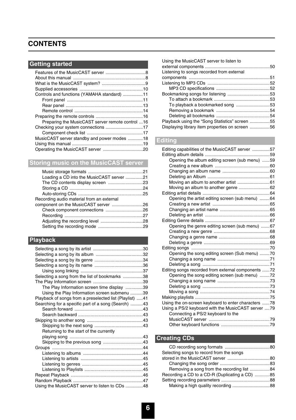 Yamaha mcx-1000 User Manual | Page 6 / 148