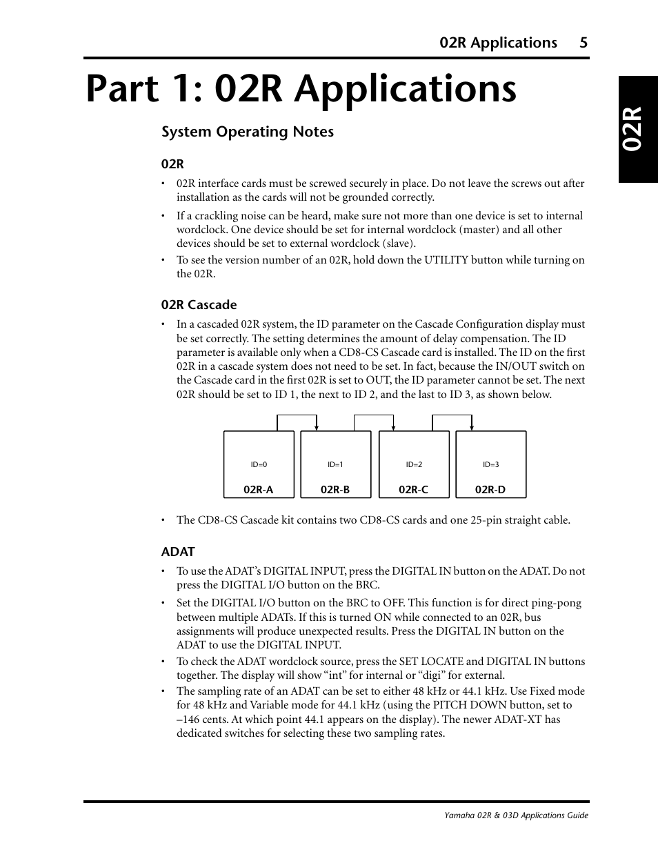 Part 1: 02r applications | Yamaha 03D User Manual | Page 10 / 89