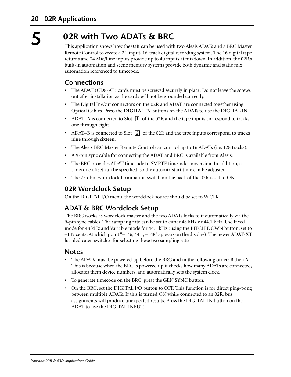 02r with two adats & brc | Yamaha 03D User Manual | Page 25 / 89