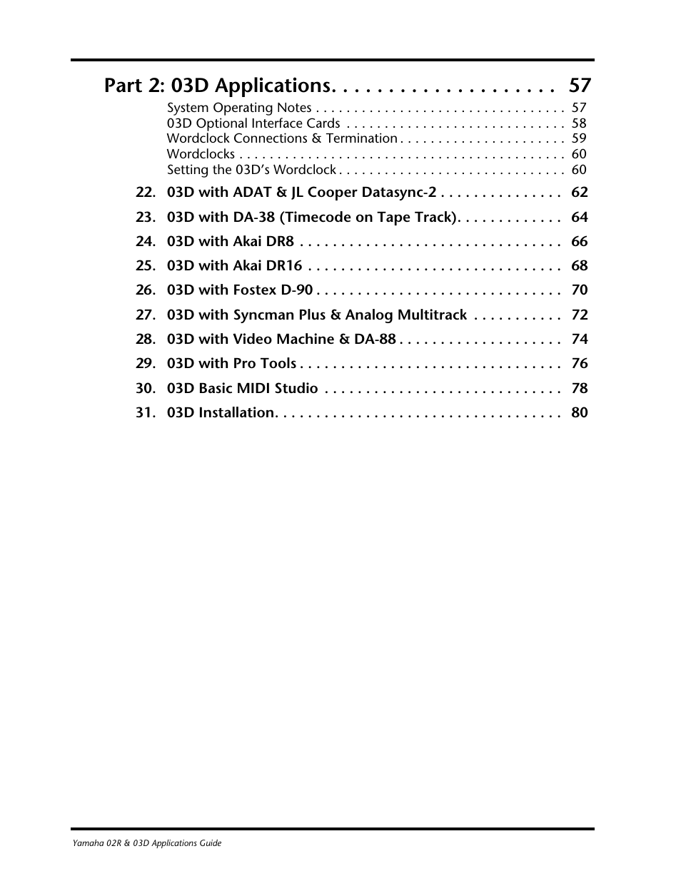 Part 2: 03d applications | Yamaha 03D User Manual | Page 3 / 89