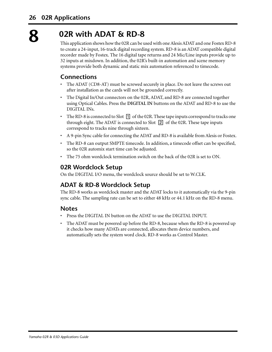 02r with adat & rd-8 | Yamaha 03D User Manual | Page 31 / 89