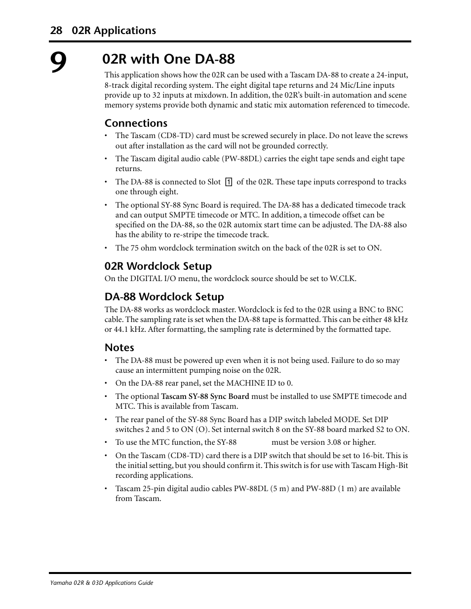 02r with one da-88 | Yamaha 03D User Manual | Page 33 / 89