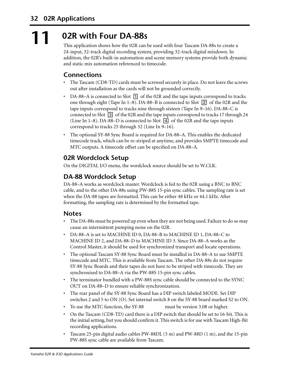 02r with four da-88s | Yamaha 03D User Manual | Page 37 / 89