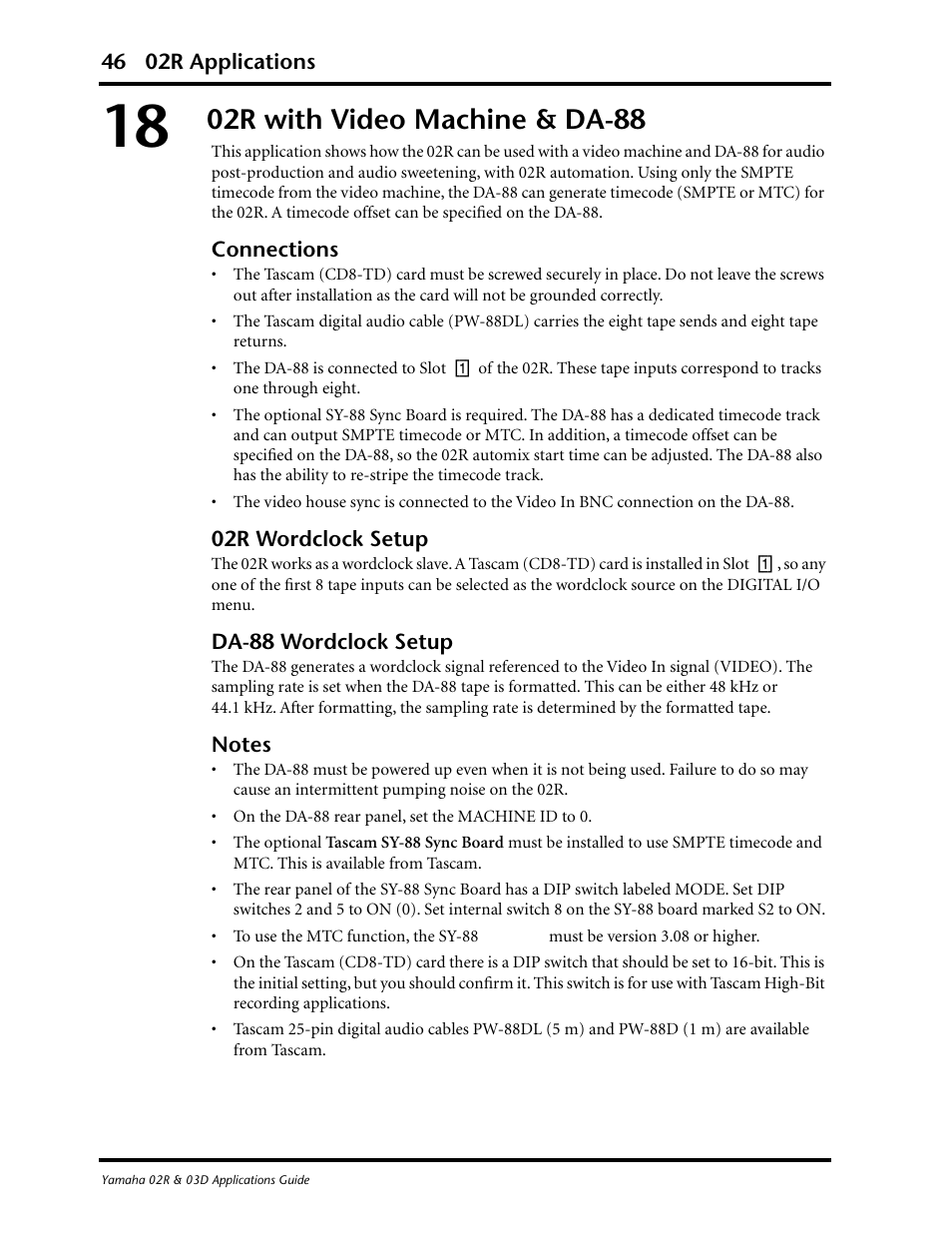 02r with video machine & da-88 | Yamaha 03D User Manual | Page 51 / 89