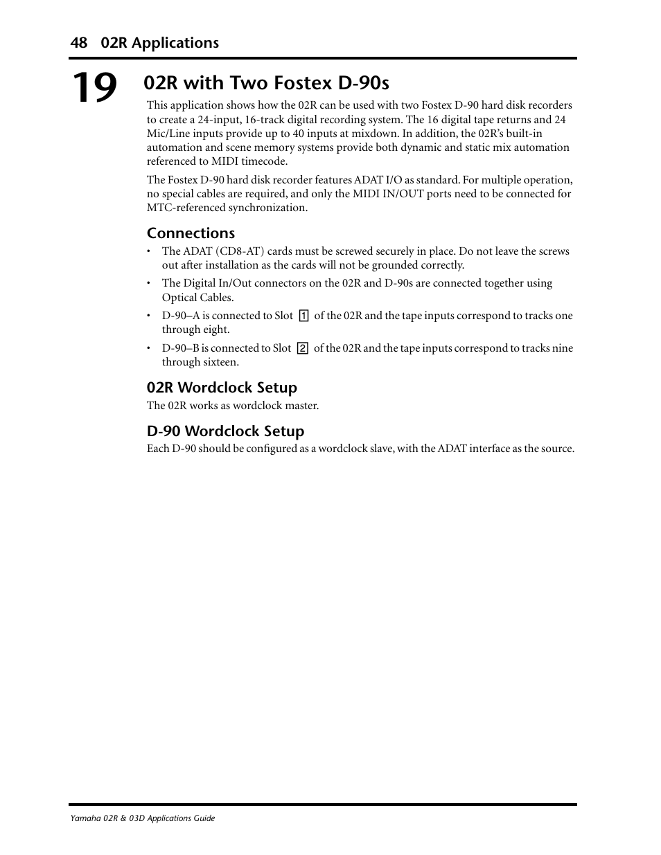 02r with two fostex d-90s | Yamaha 03D User Manual | Page 53 / 89