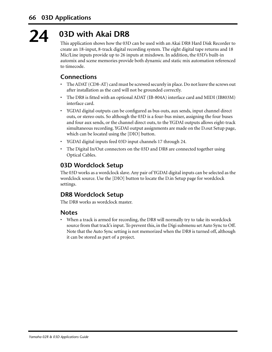 03d with akai dr8 | Yamaha 03D User Manual | Page 71 / 89