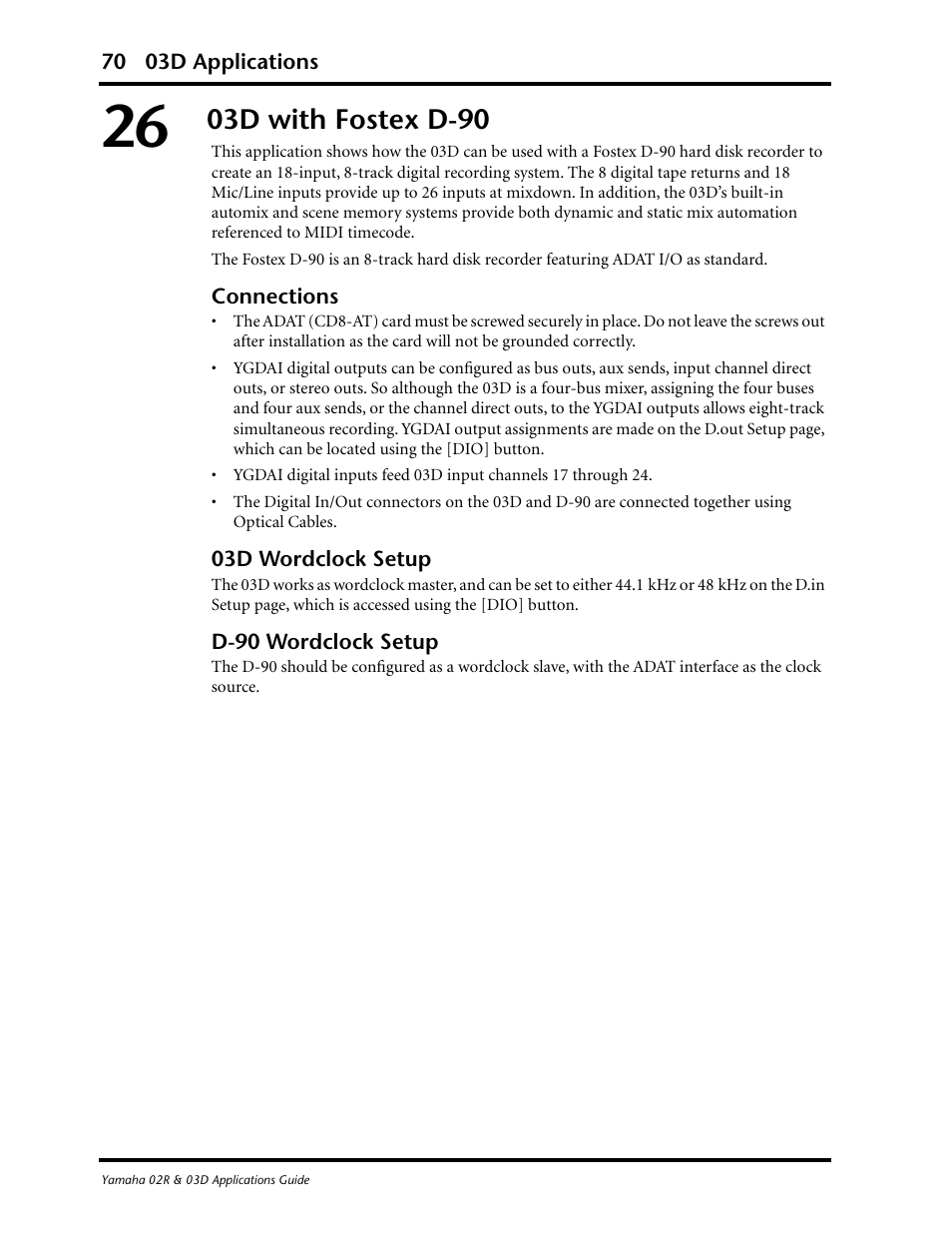 03d with fostex d-90 | Yamaha 03D User Manual | Page 75 / 89