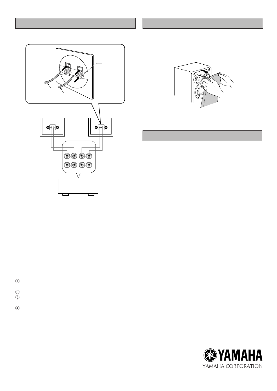 Connections to your amplifier, Removing the front cover, Specifications | Connections, Yamaha corporation | Yamaha NS-6390 User Manual | Page 2 / 2