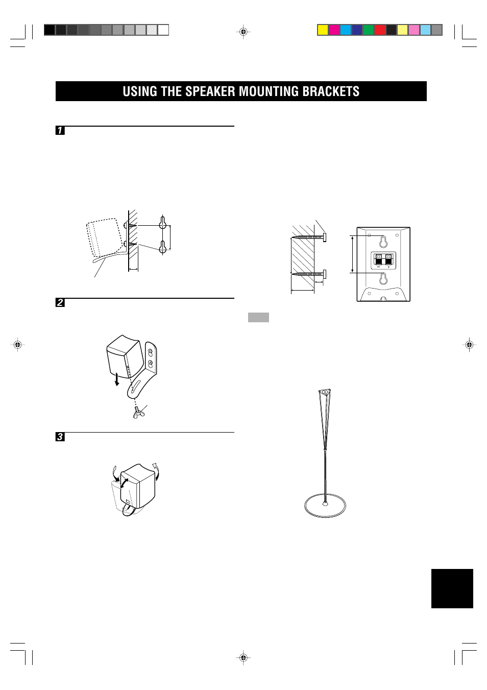 Using the speaker mounting brackets, Yamaha speaker stand sps-av1 (sold separately) | Yamaha NX-SW70 User Manual | Page 5 / 14