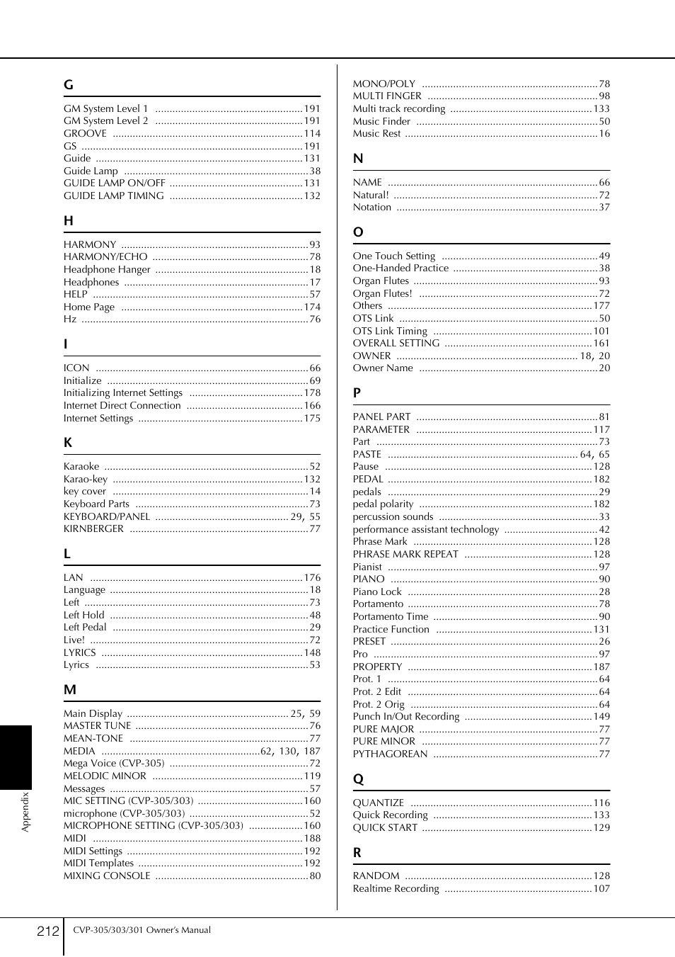 Yamaha 303 User Manual | Page 212 / 220