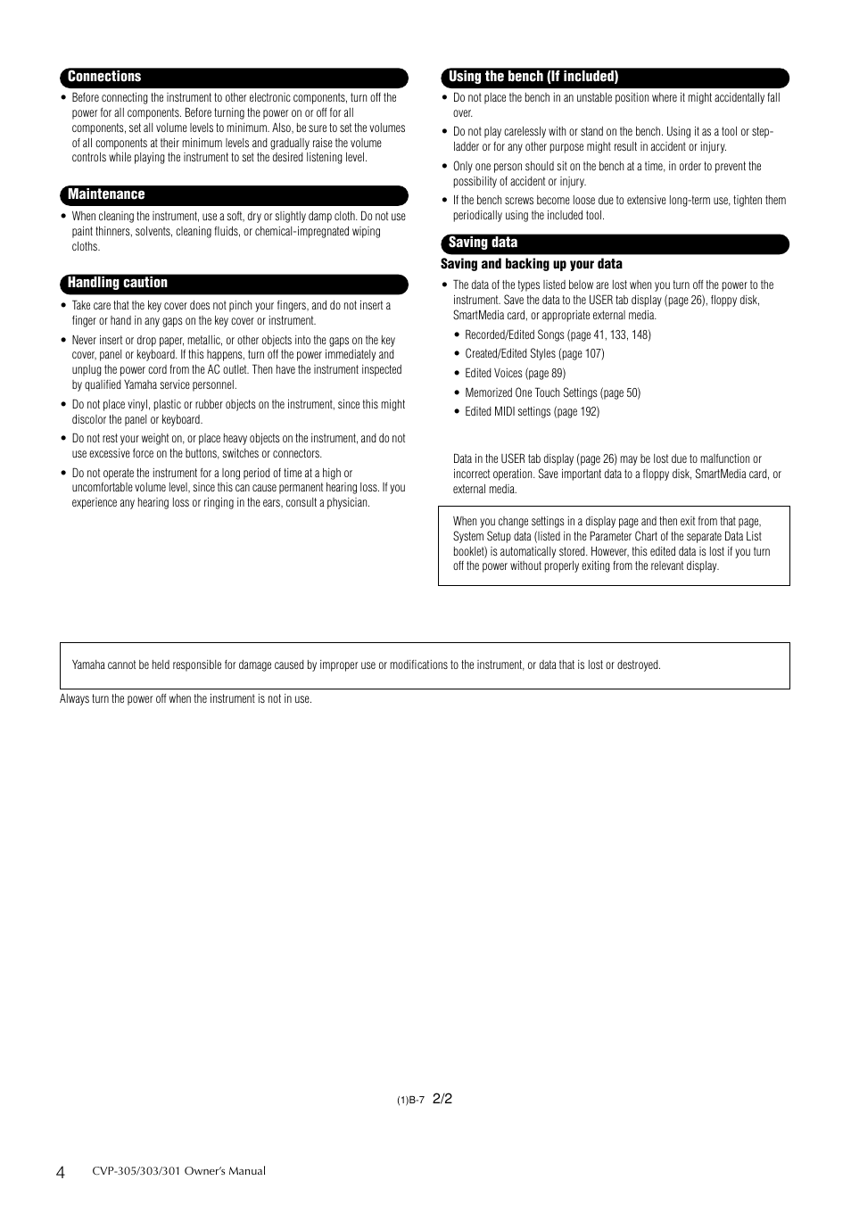 Yamaha 303 User Manual | Page 4 / 220