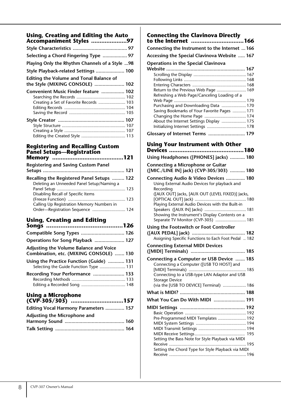 Yamaha 303 User Manual | Page 8 / 220