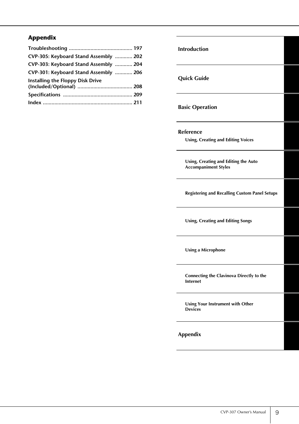Appendix | Yamaha 303 User Manual | Page 9 / 220