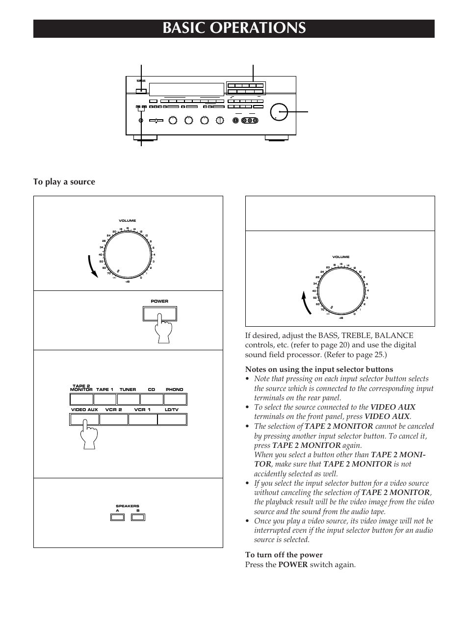 Basic operations | Yamaha RX-V890 User Manual | Page 18 / 39