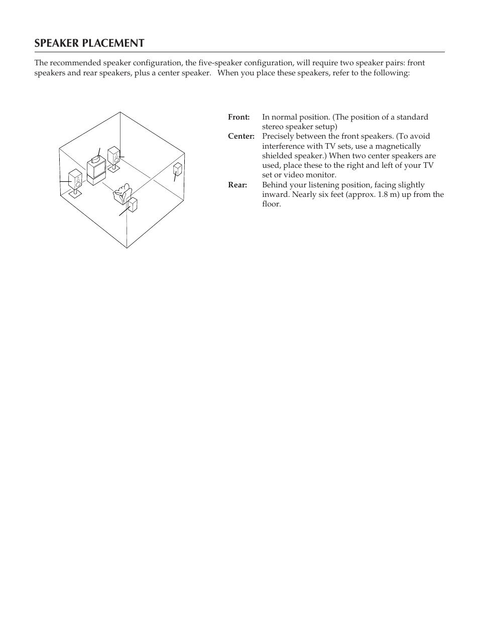 8speaker placement | Yamaha RX-V890 User Manual | Page 8 / 39