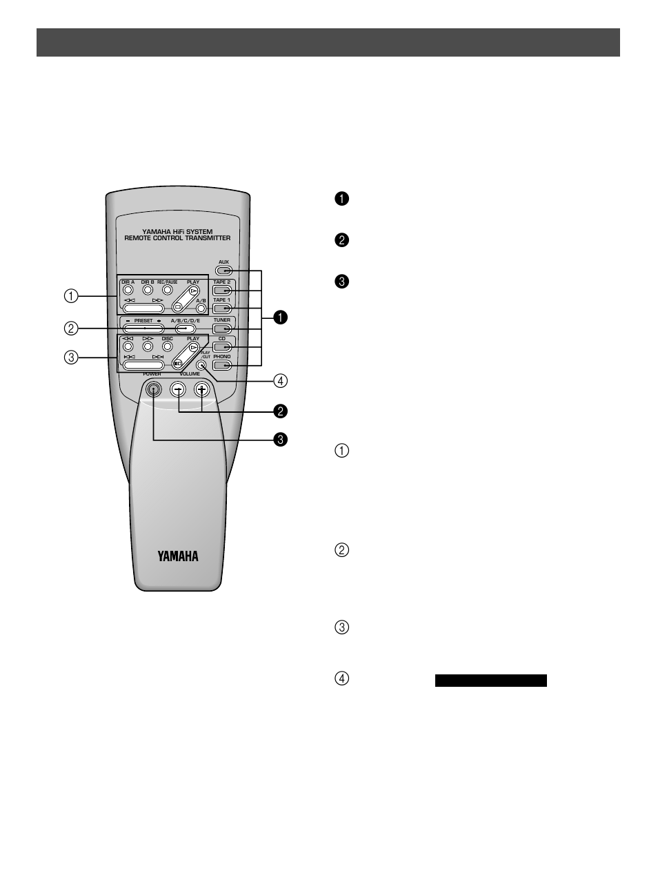 Remote control, Key functions | Yamaha AX-892 User Manual | Page 14 / 24