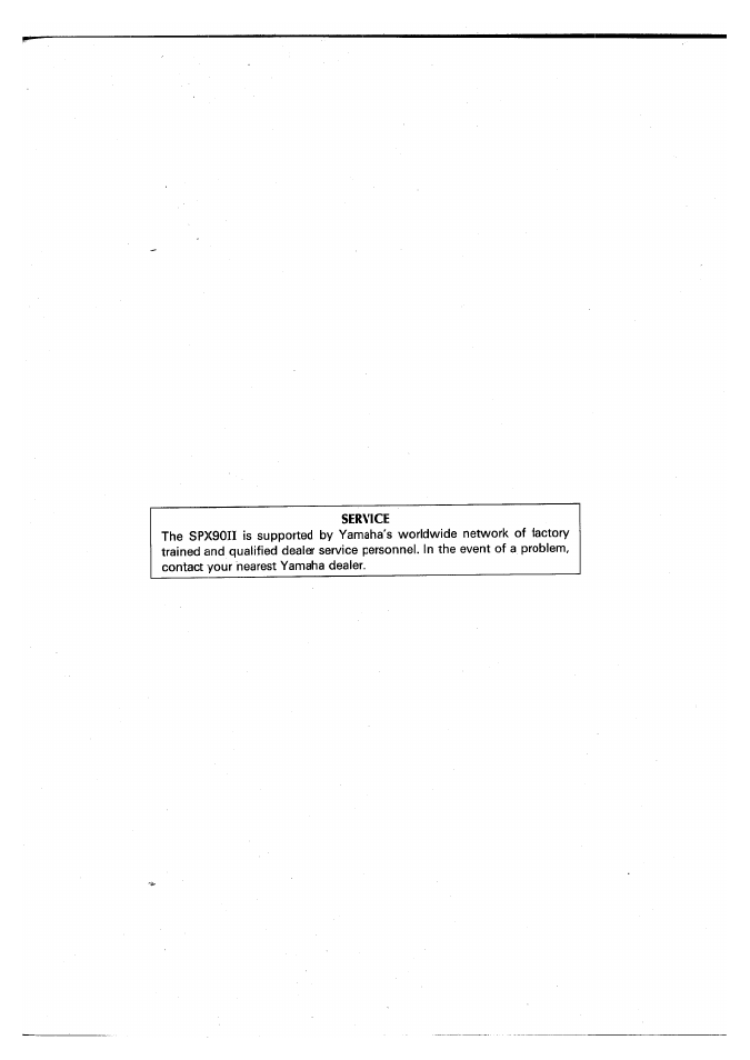 Service | Yamaha SPX90 II User Manual | Page 33 / 101