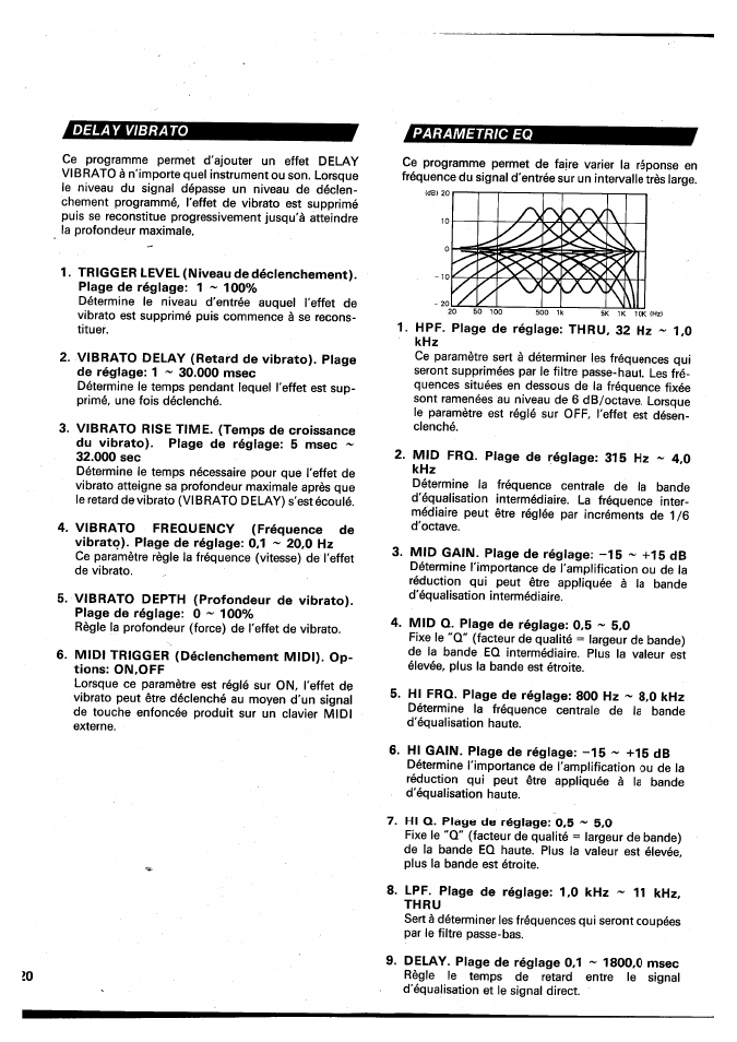 Parametric eq | Yamaha SPX90 II User Manual | Page 54 / 101
