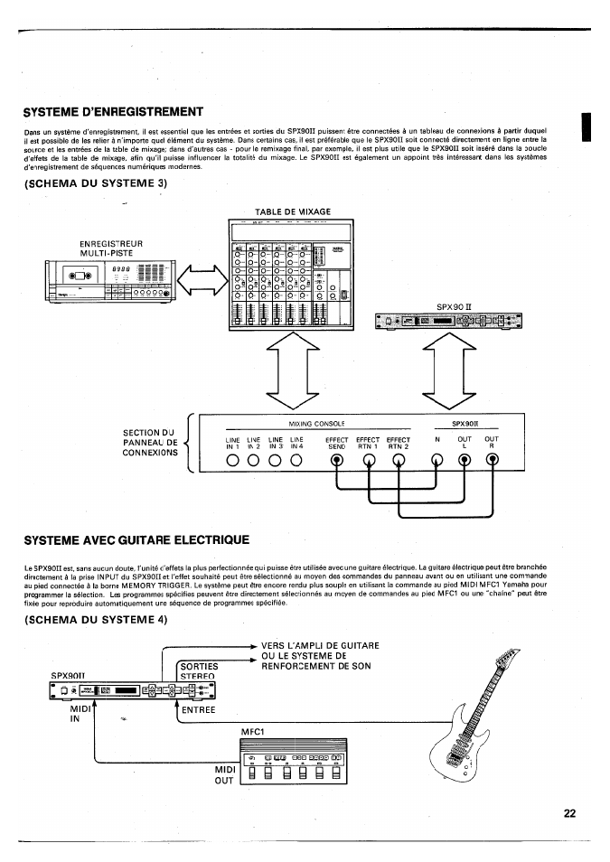 Schema du systeme 3), Schema du systeme 4), 1gî gi | 1 11 1i, B b b b | Yamaha SPX90 II User Manual | Page 56 / 101