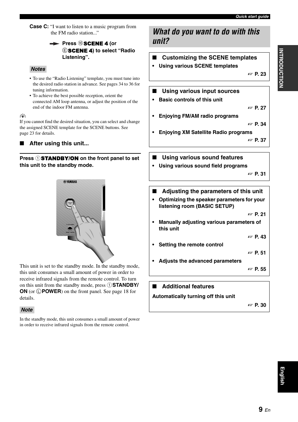 What do you want to do with this unit | Yamaha RX-V361 User Manual | Page 13 / 78