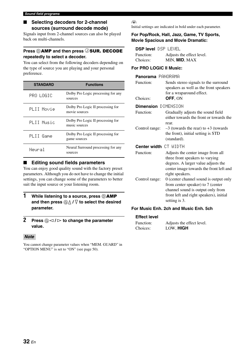 Yamaha RX-V361 User Manual | Page 36 / 78