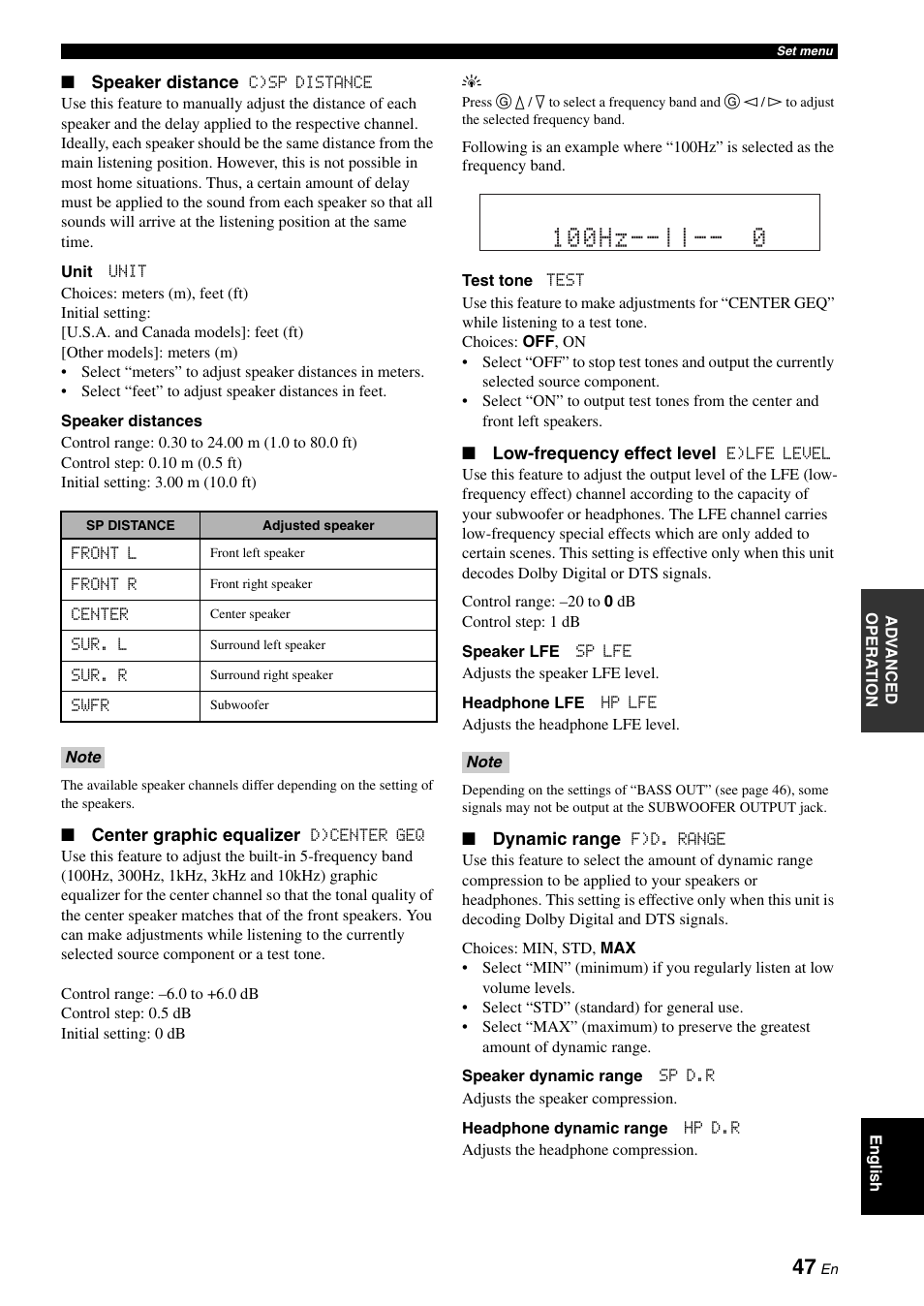 100hz | Yamaha RX-V361 User Manual | Page 51 / 78