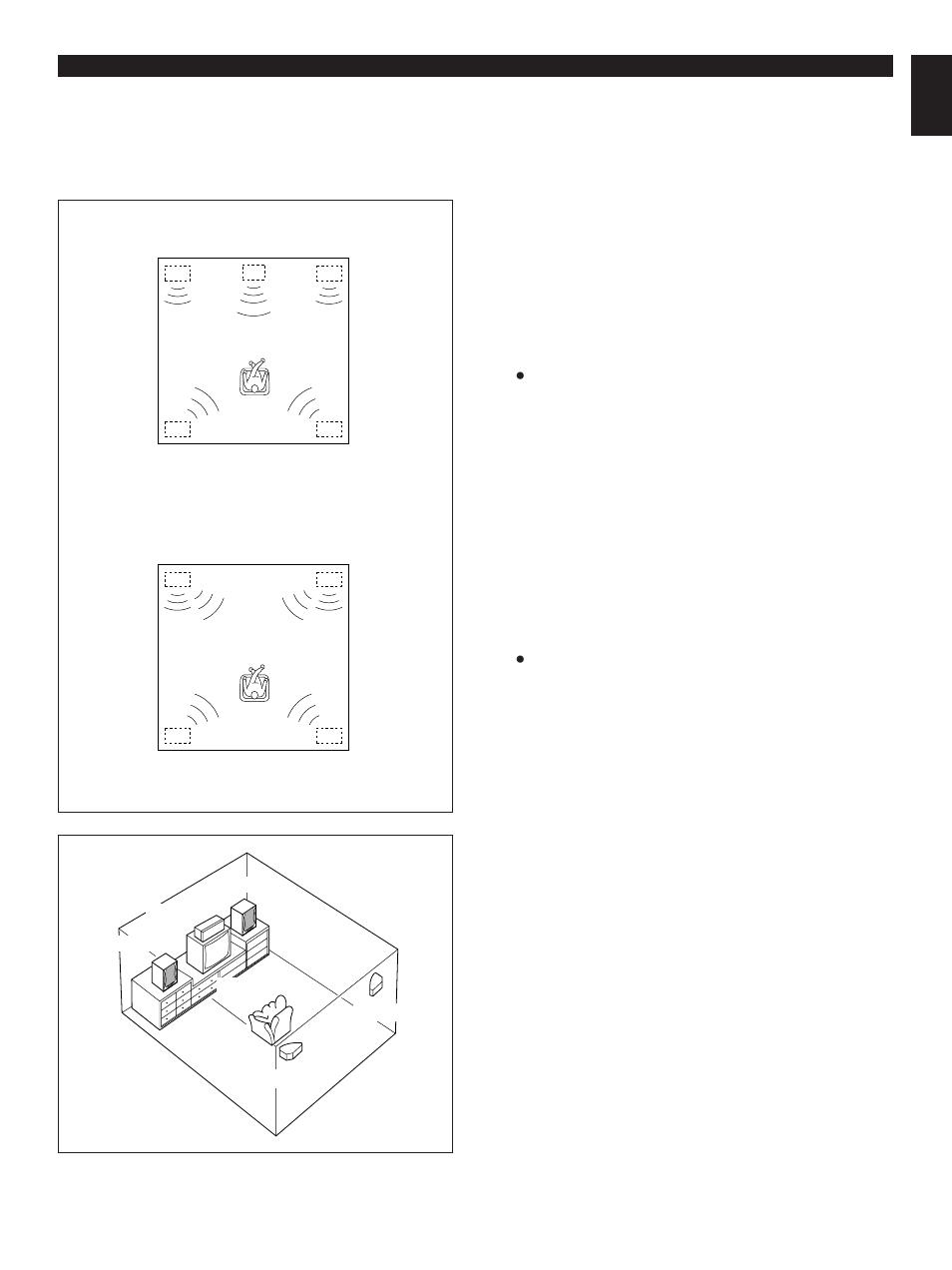 Setting up the speakers, Speaker configuration, Speaker placement | E-9 english setting up the speakers | Yamaha GX-70 User Manual | Page 21 / 72