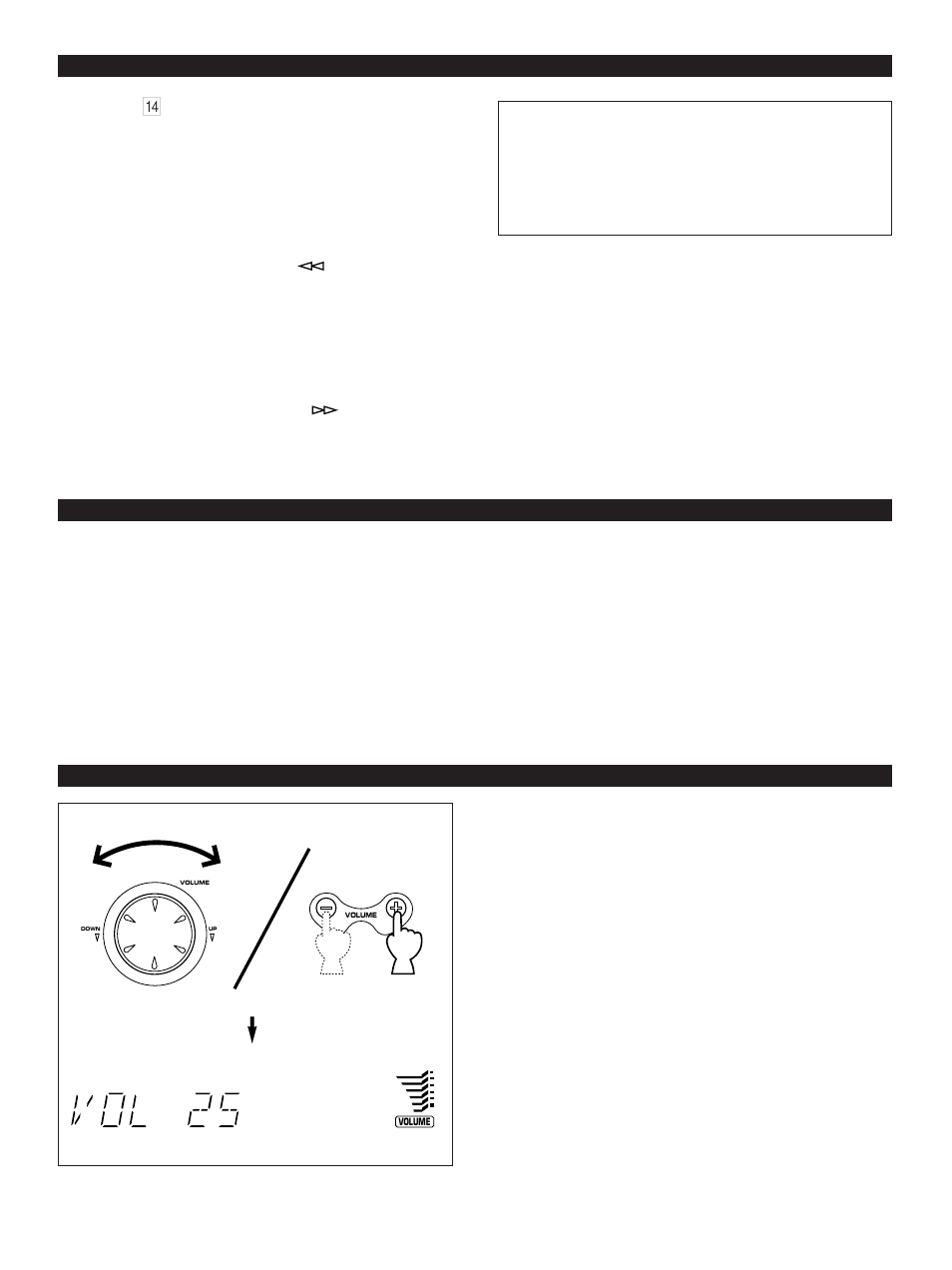 Setting the clock, Adjusting brightness of the display, Volume control | E-14, Volume control setting the clock | Yamaha GX-70 User Manual | Page 26 / 72