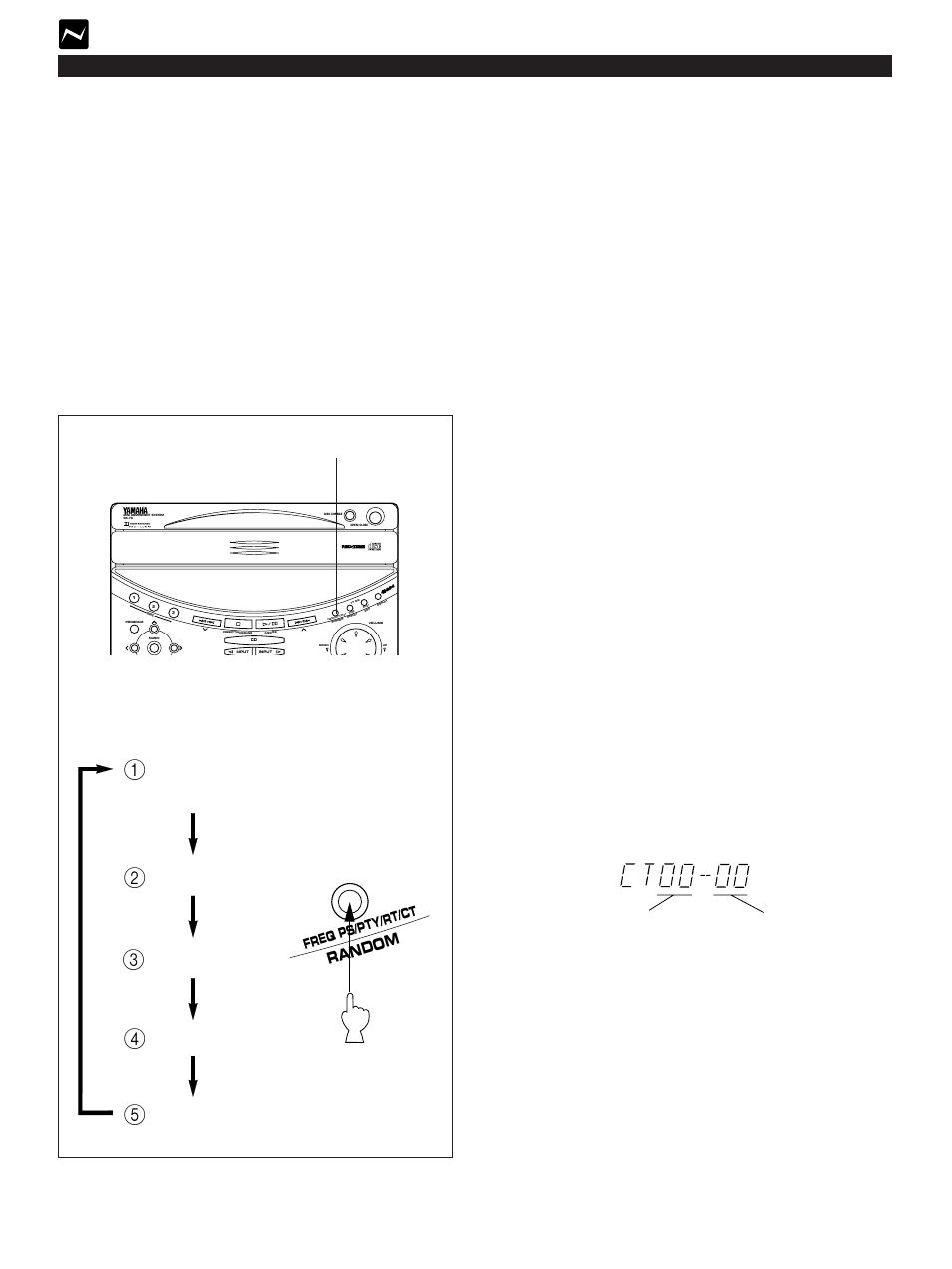 Changing the rds modes, E-28, Receiving rds stations | U.k. and europe models only, Freq ps/pty/rt/ct | Yamaha GX-70 User Manual | Page 40 / 72