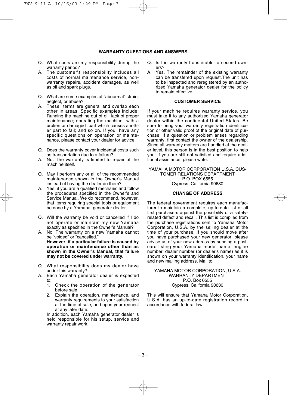 Yamaha EF4000DE User Manual | Page 8 / 62