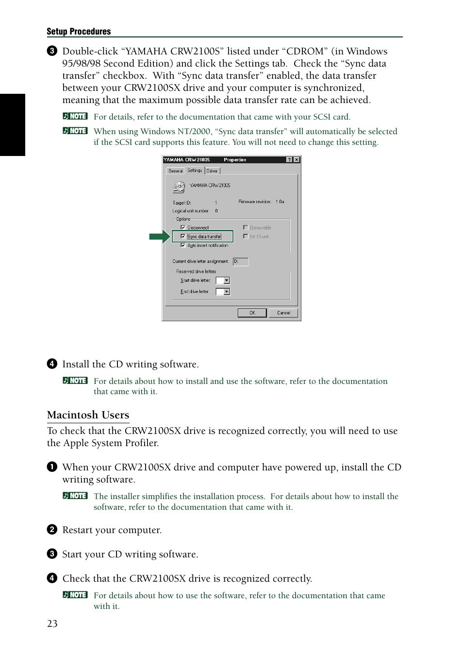 Macintosh users | Yamaha CRW2100SX User Manual | Page 32 / 48