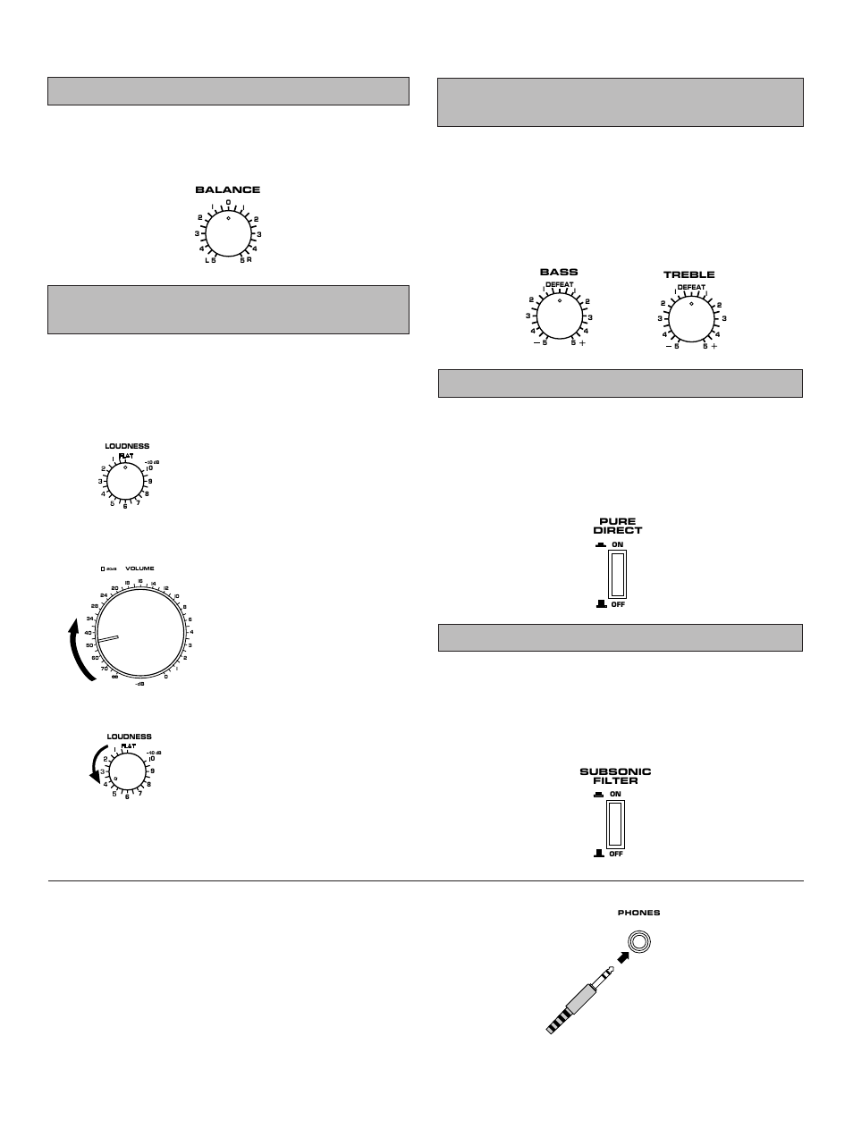 For cx-2 only, Using the pure direct switch, Setting the subsonic filter switch | When you listen with headphones, Set to the “flat” position, Turn so that the desired volume can be achieved | Yamaha CX-2 User Manual | Page 10 / 19