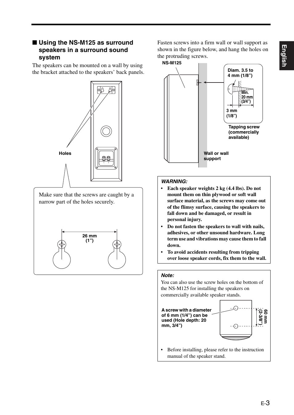 Yamaha NS-C125 User Manual | Page 3 / 6