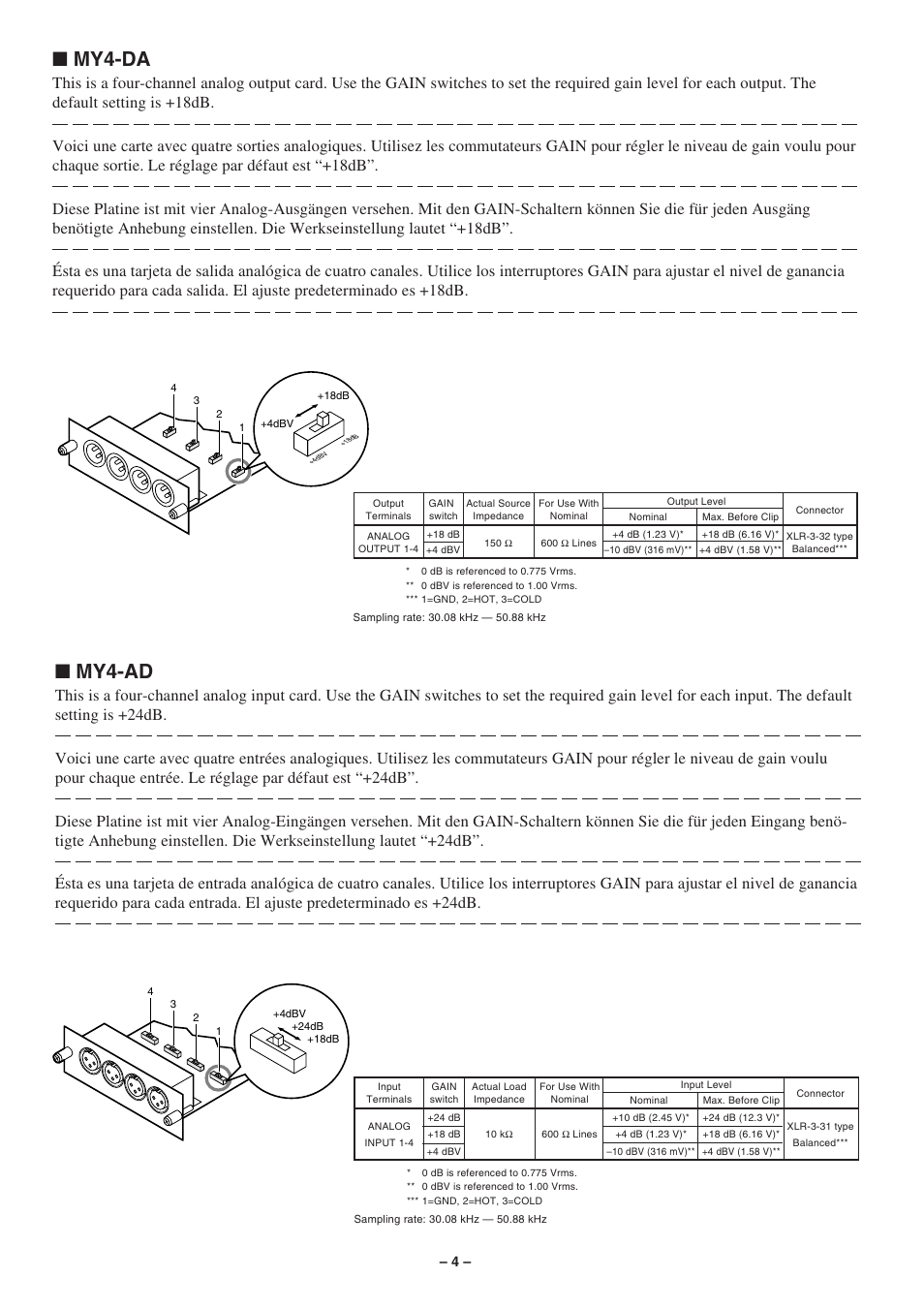 My4-da, My4-ad | Yamaha MY4-DA User Manual | Page 4 / 8