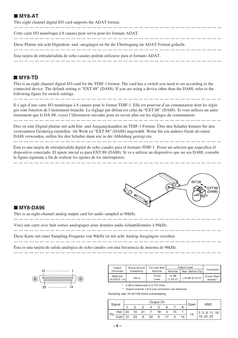 My8-at, My8-td, My8-da96 | Yamaha MY4-DA User Manual | Page 6 / 8