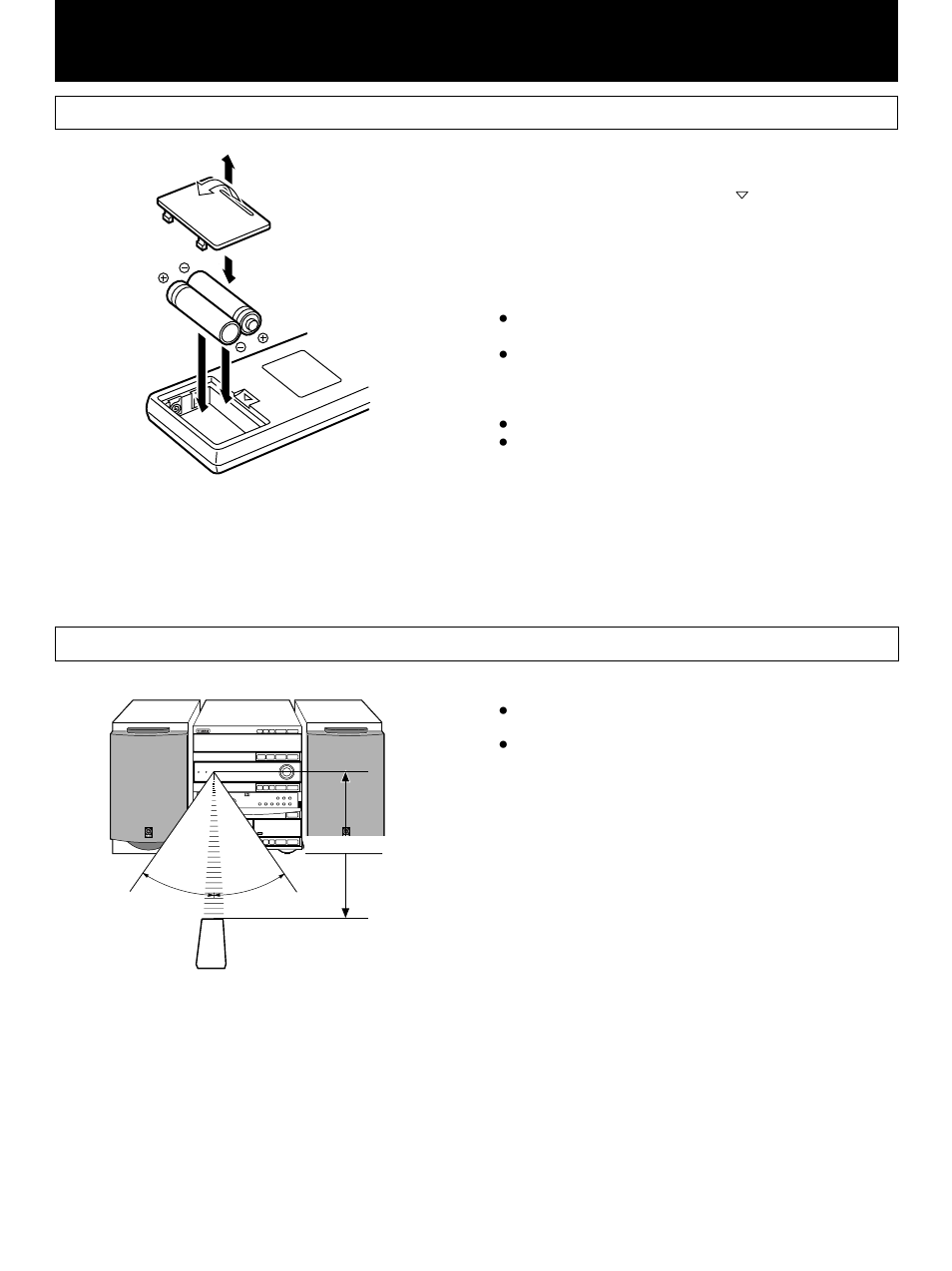 Preparations and connections, Installing batteries in the remote control, Remote control operation range | Yamaha GX-700 User Manual | Page 12 / 52