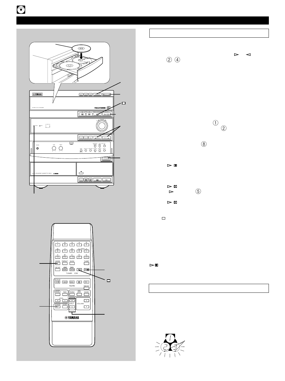 Basic play, Basic play 1, E-12 | Compact disc player operation, Direct operation, Dolby b nr, Turn on the power, Select the cd player by pressing input, Or until “cd, Appears on the display | Yamaha GX-700 User Manual | Page 20 / 52