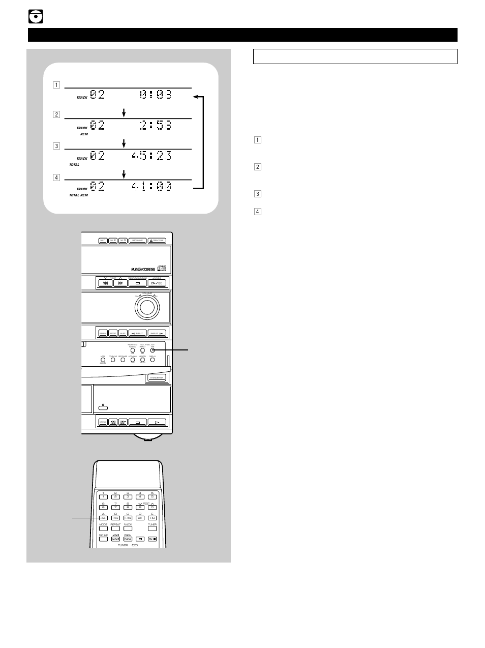 Switching the time display, E-16 compact disc player operation, Time | Yamaha GX-700 User Manual | Page 24 / 52