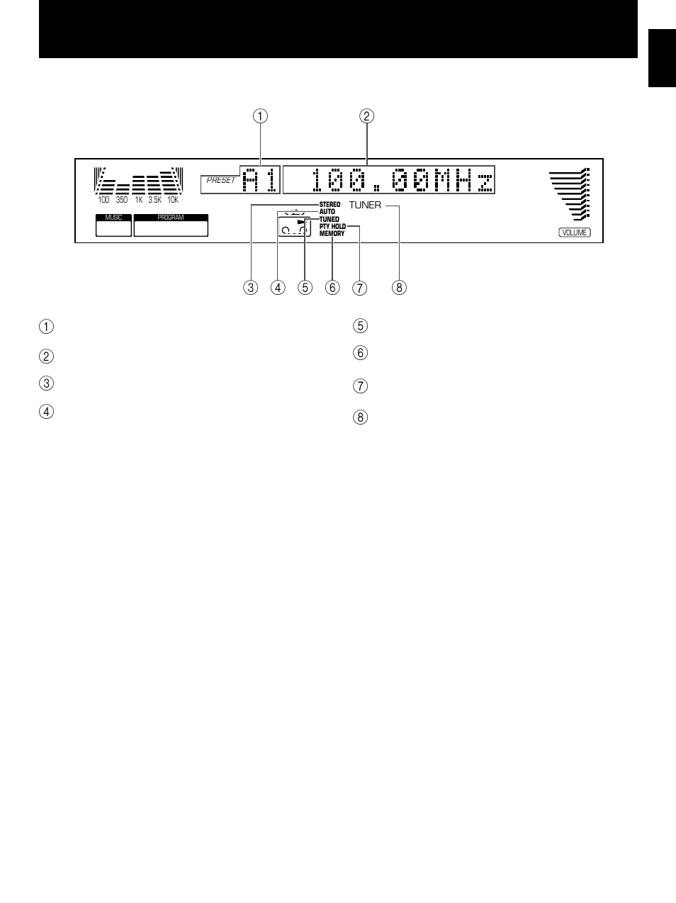 Tuning operation, Display information | Yamaha GX-700 User Manual | Page 25 / 52