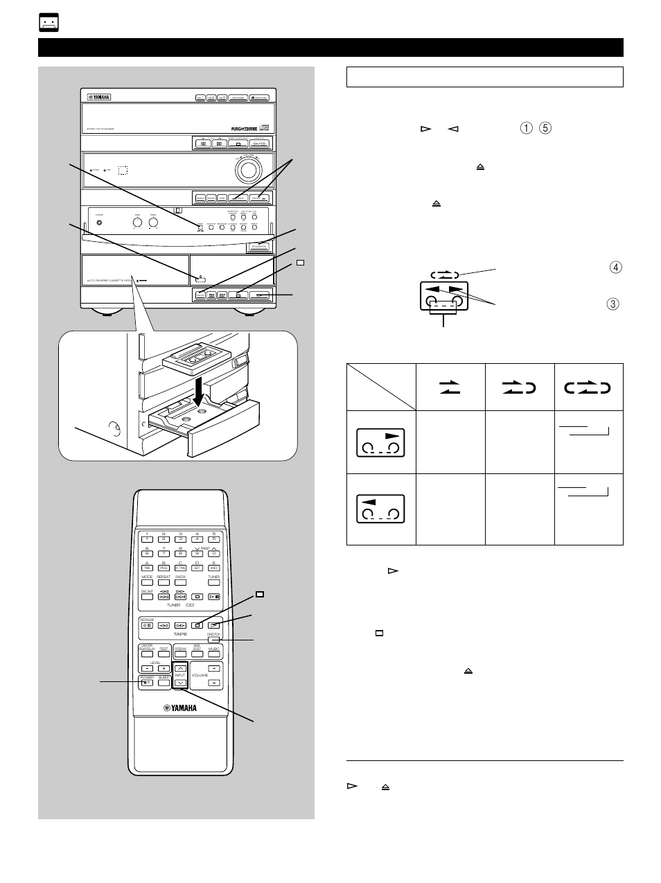 Basic operation, Basic operation 1, E-26 | Playing back a tape, Direct operation, Dolby b nr, Turn on the power, Press input or until “tape, Appears on the display, Open the tray by pressing | Yamaha GX-700 User Manual | Page 34 / 52