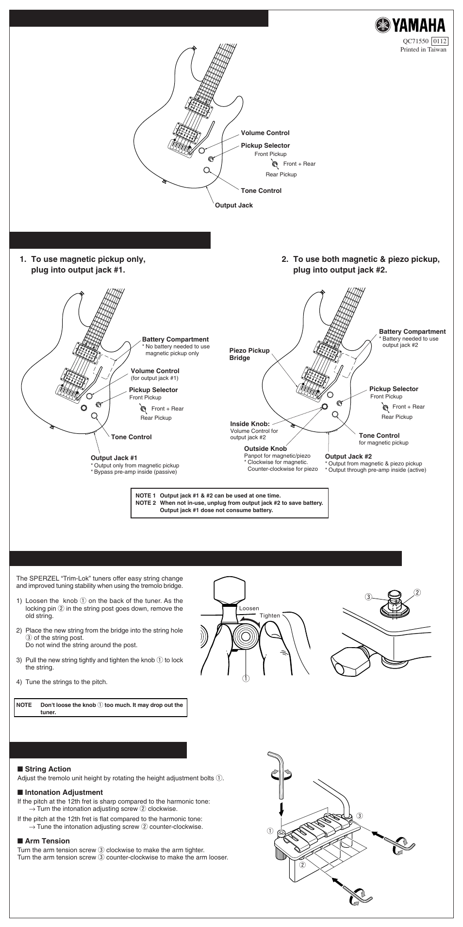 Yamaha RGX620Z-D6 User Manual | 1 page